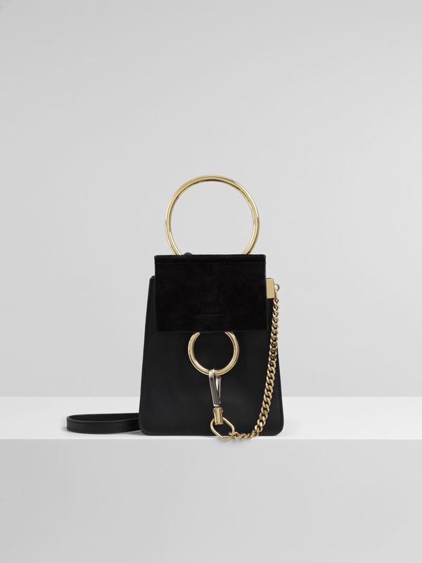 Chloé Bolsos Mujer Faye Negras Suede Cowhide IQJN62184